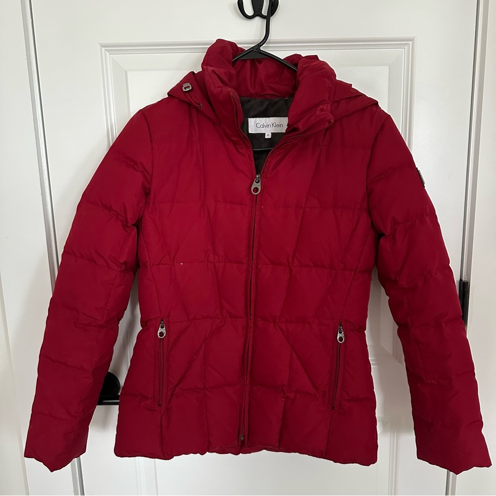 Calvin Klein Women’s Red Puffer Jacket